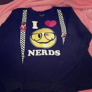 Glow up in the dark “I ❤️ 🤓 nerds” sweat shirt